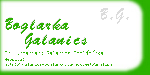 boglarka galanics business card